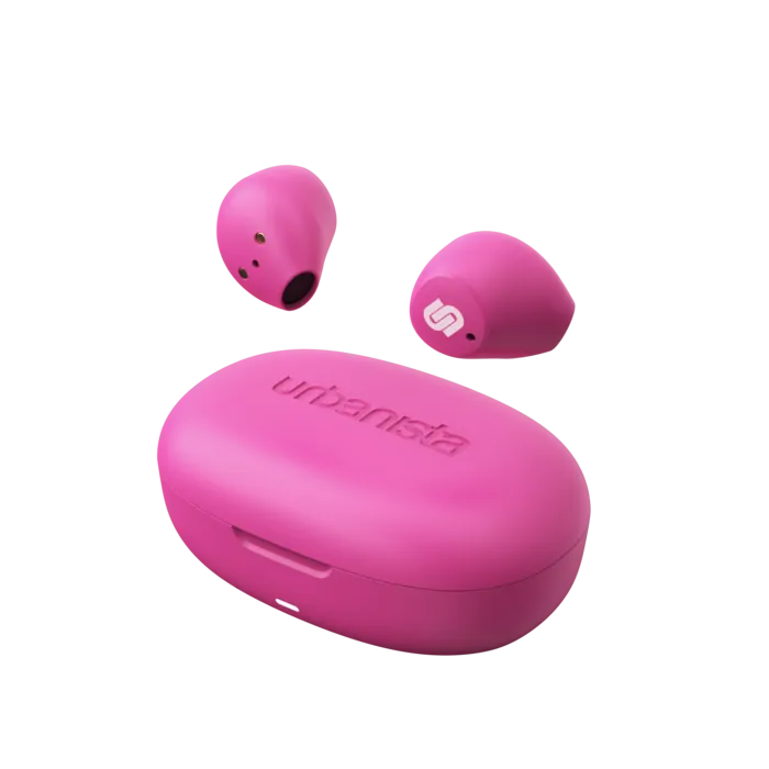 pink wireless earbuds