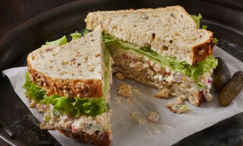 chickpea sandwich on a plate