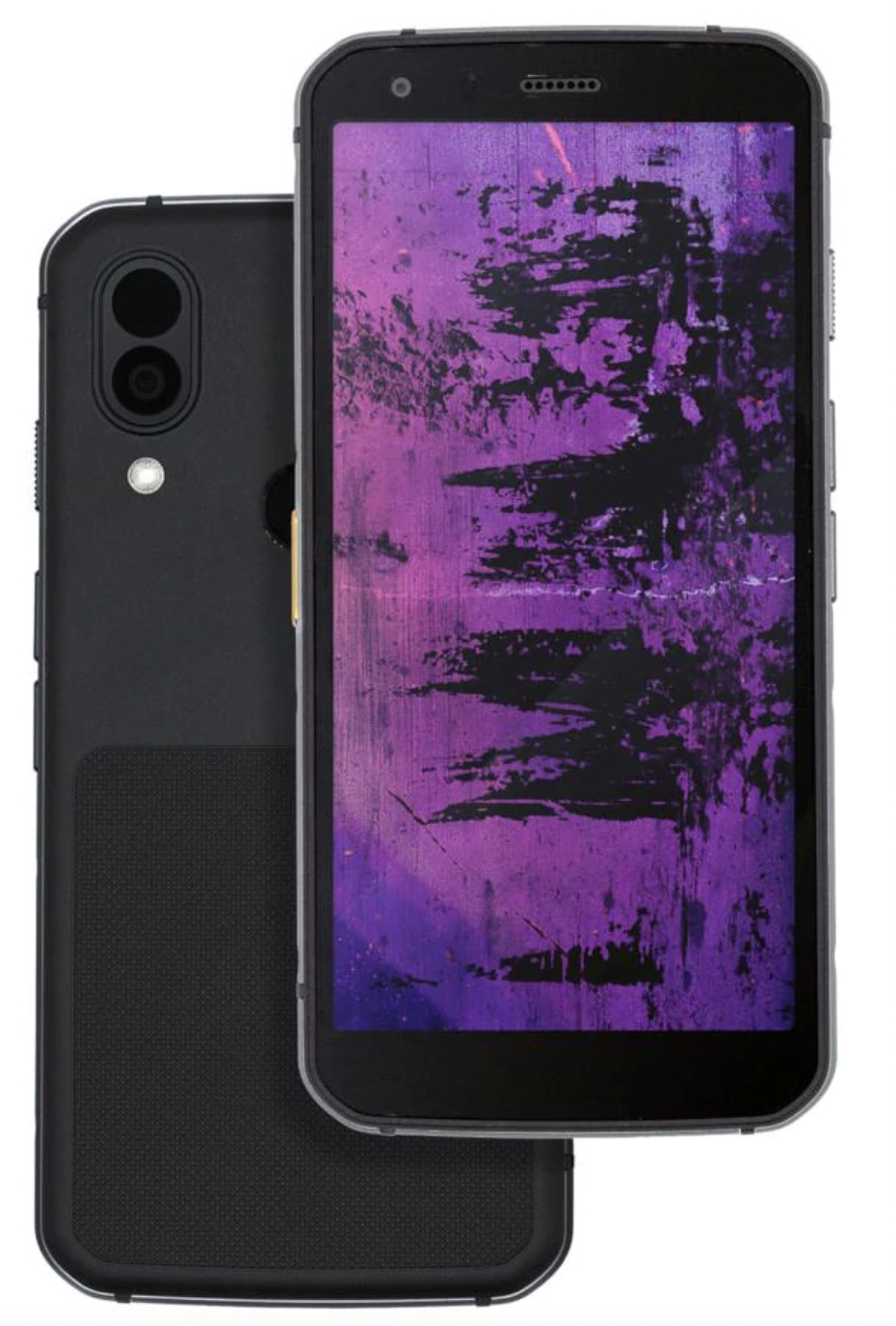 caterpillar cat s62 phone with purple background