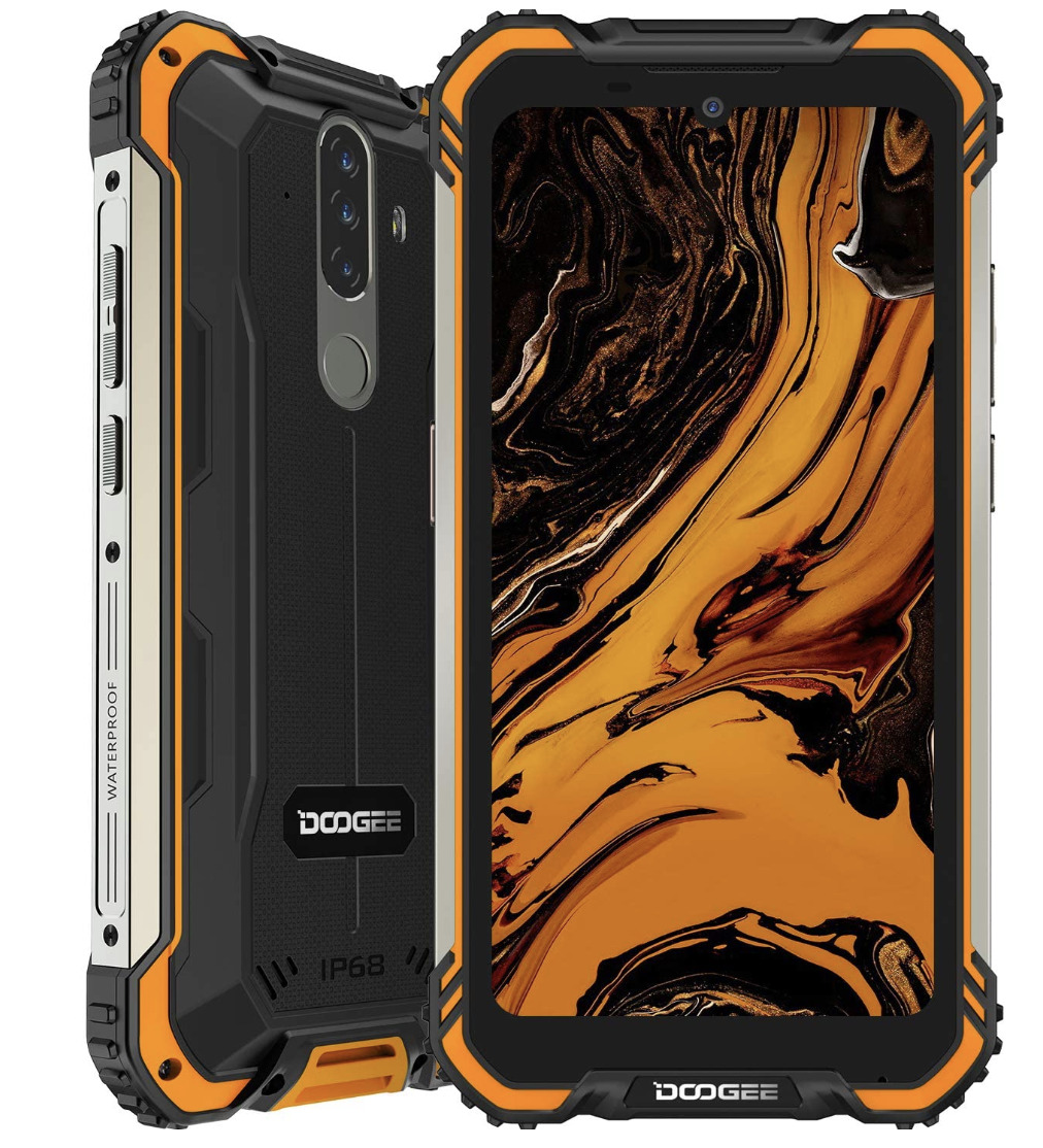 doogee s58 cheap rugged phone orange background