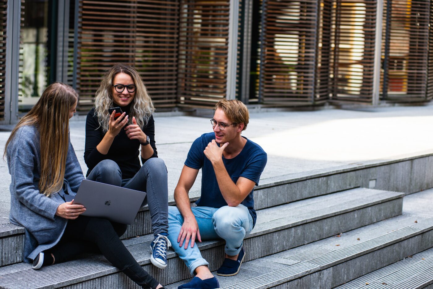 Uni students hanging out at university during freshers' week