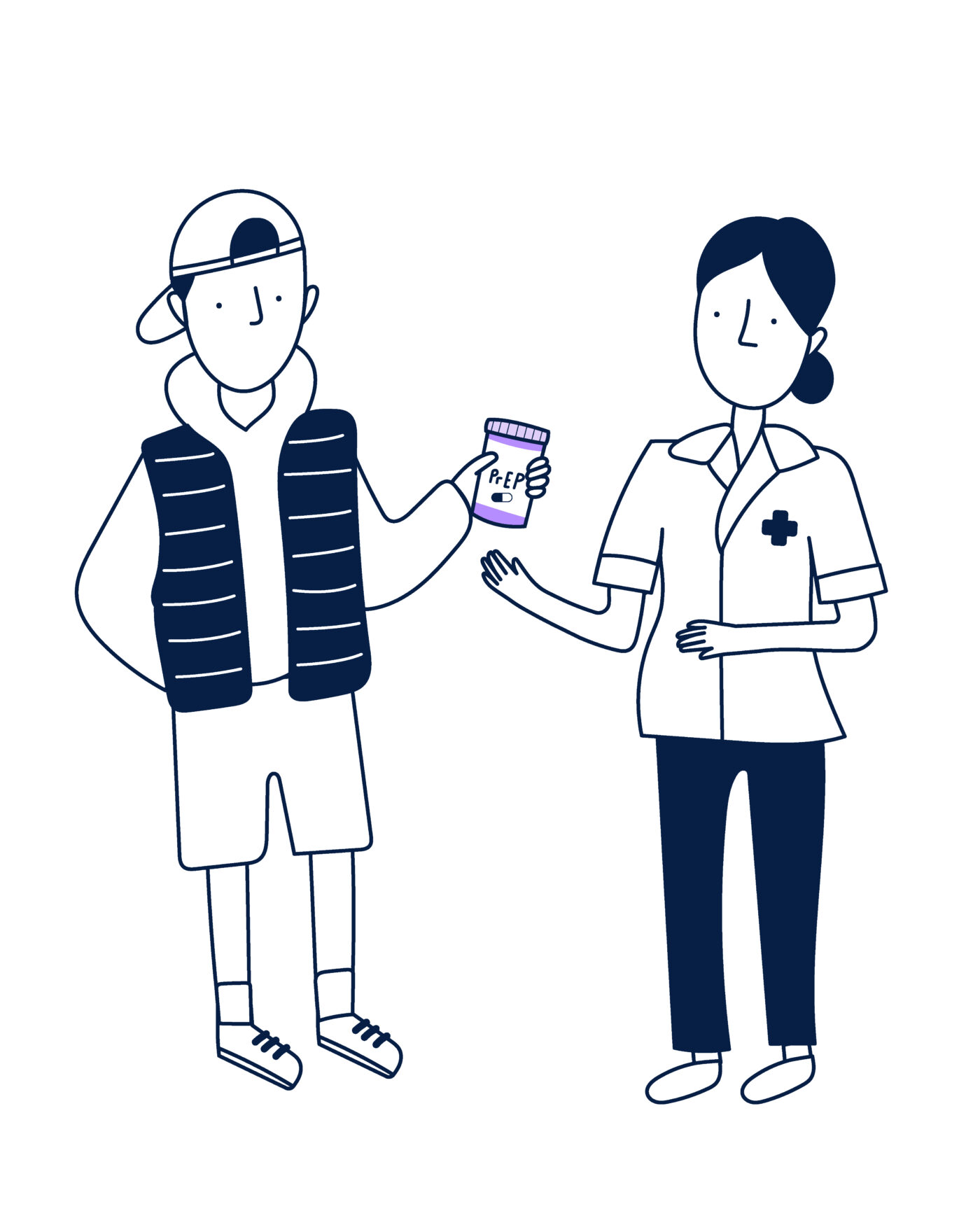 man receiving PrEP from a nurse