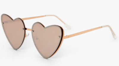 Claire's rose gold heart sunglasses