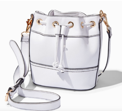 white bucket bag claire's