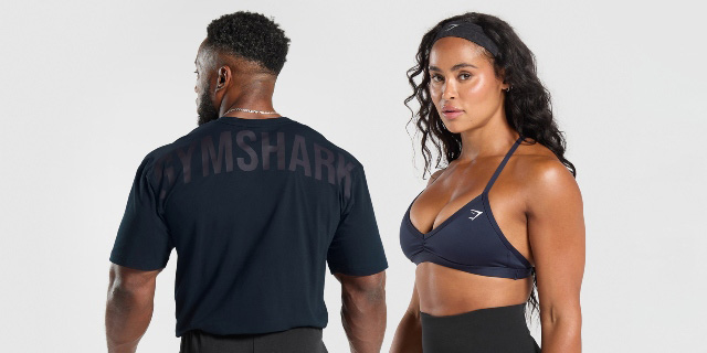 gymshark two models wearing gymshark merch