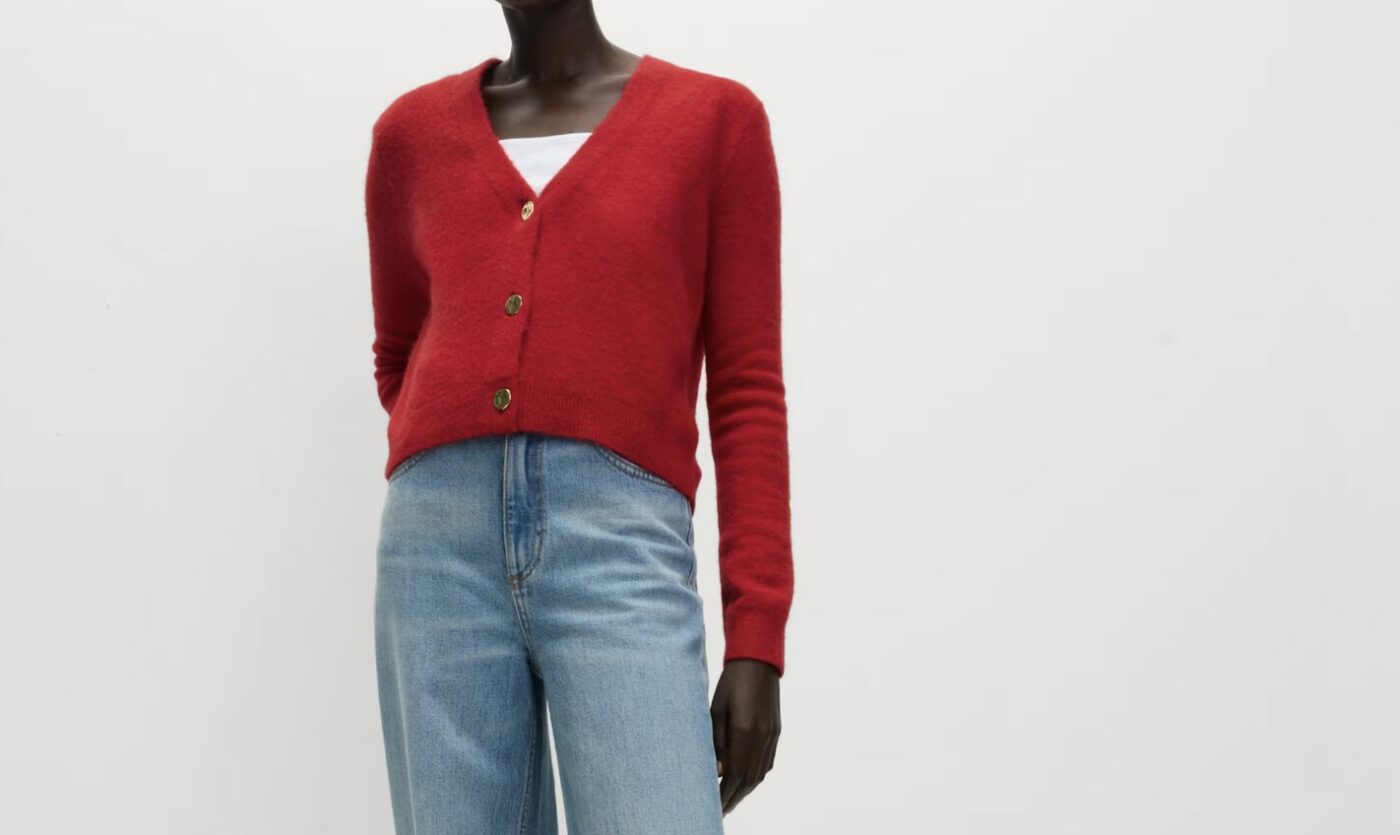 red cropped cardi m&S