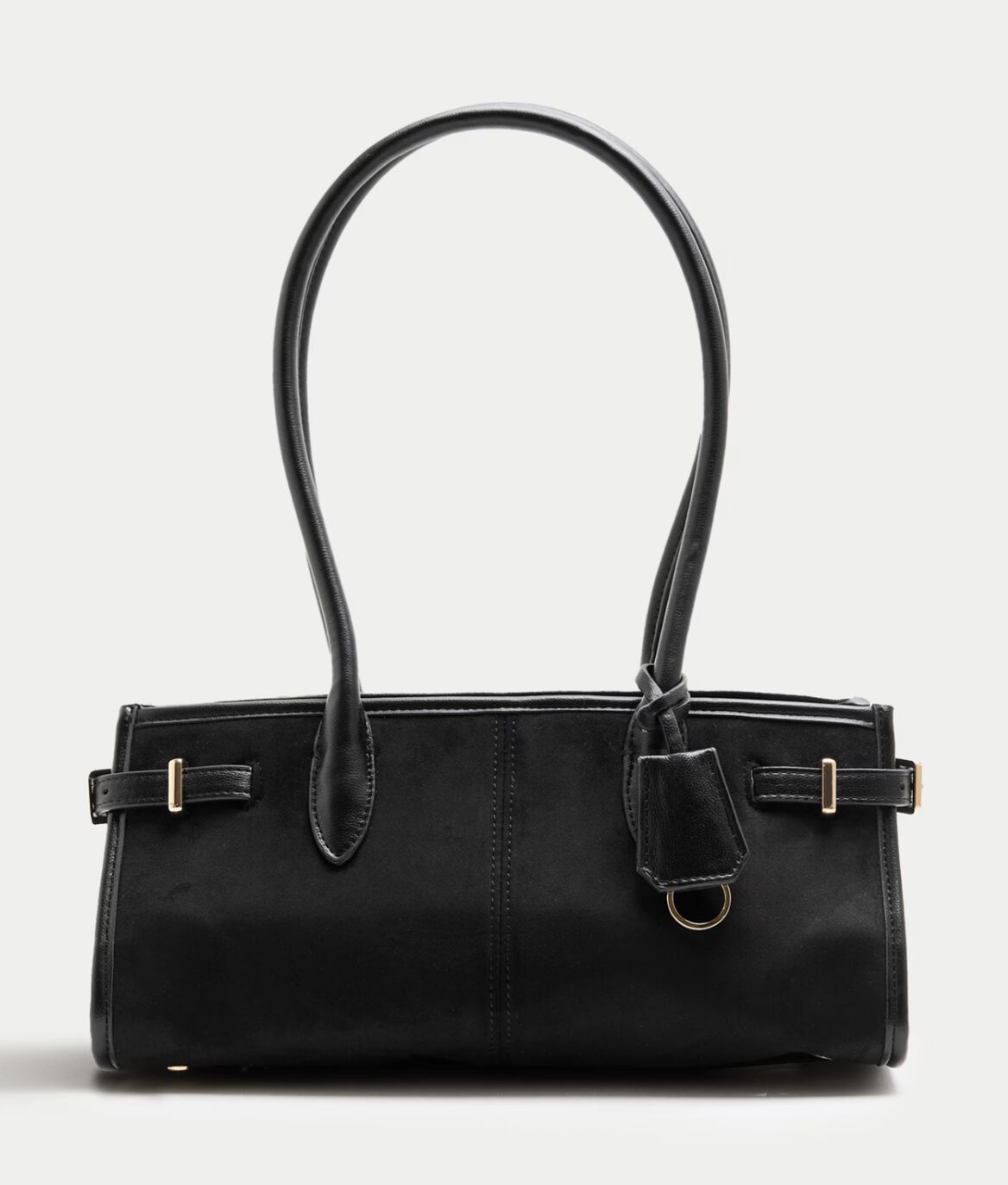 Suedette Buckle Shoulder Bag