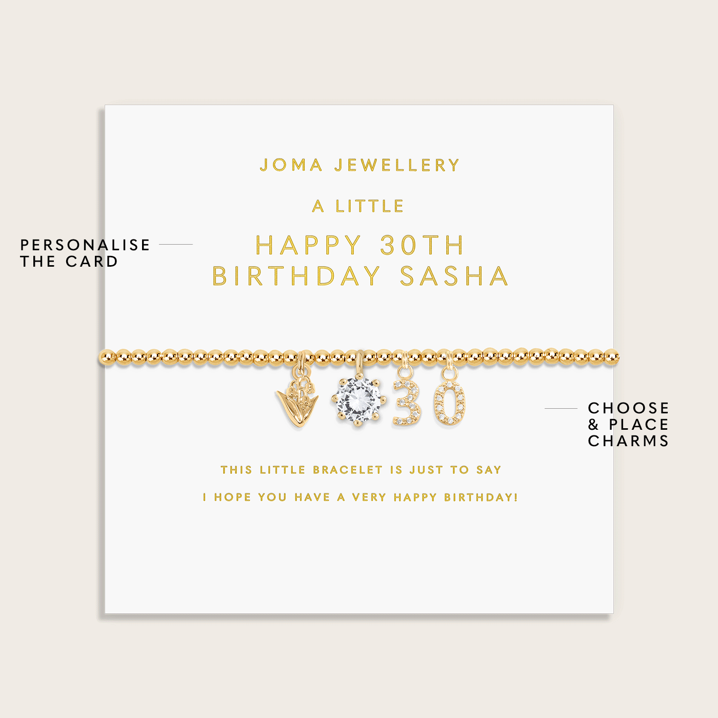 Joma Jewellery Create Your Own Bracelet In Gold Plating