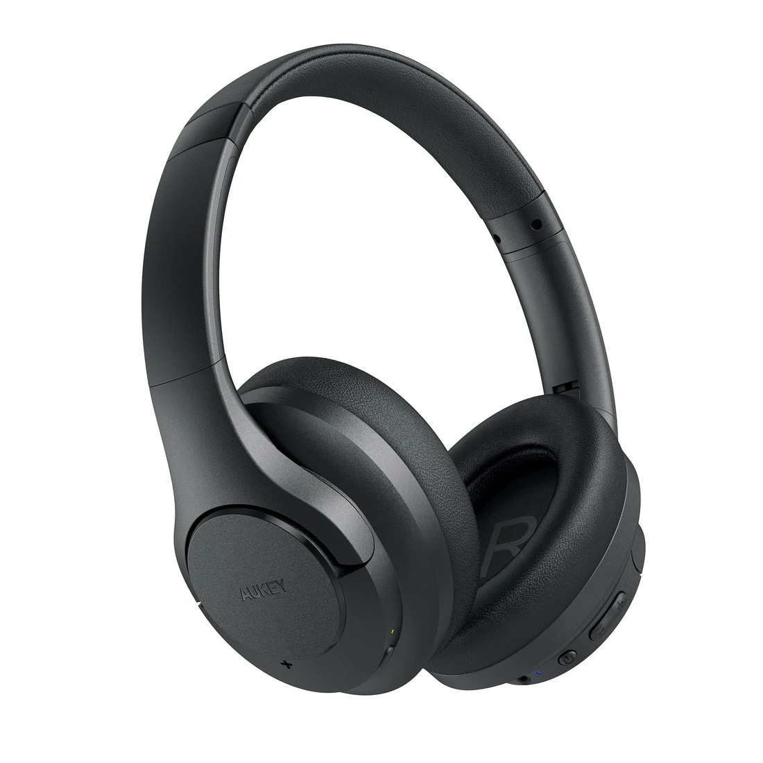 aukey ep-n12 hybrid in black headphones