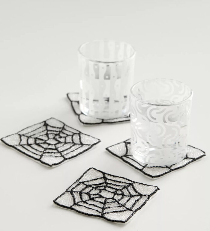 Urban outfitters spiderweb beaded coaster set boo basket ideas
