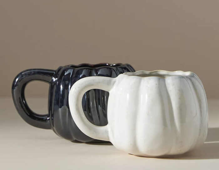 Pumpkin shaped mugs anthropolgie boo basket ideas
