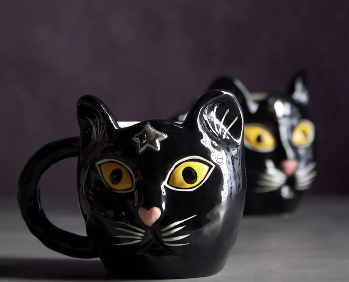 Anthropolgoie halloween cat mug boo basket ideas