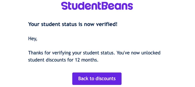 verfied student beans