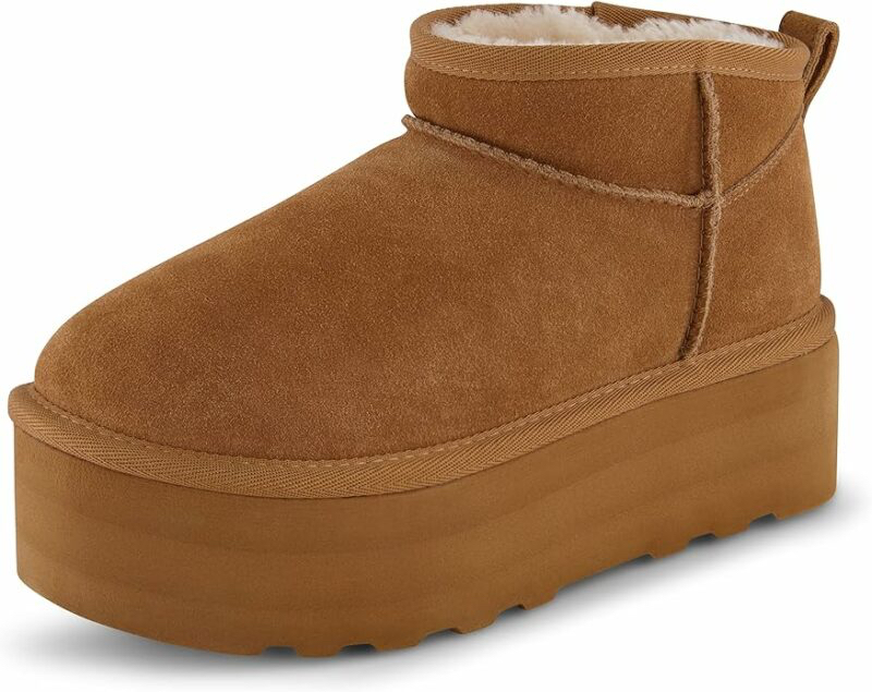 CUSHIONAIRE Hippy Cozy Platform Ankle Boot UGG Dupe